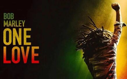 Grafik Banner zum Film "Bob Marley - One Love". Spezial Kino Runde im Kino Hasenheide, Berlin anlässlich der Hanfparade am 10. August. Mit freundlicher Genehmigung durch Paramount.