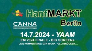 Hanfmarkt im Yaam am 14.7.2024 in Berlin