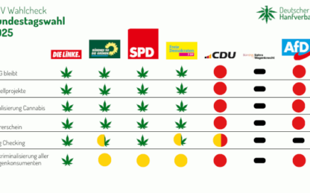 Grafik zu den Wahl Checkpunkten des Deutschen Hanf Verband zur Bundestagswahl 2025